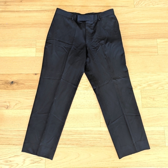 Hugo Boss Other - Boss Hugo Boss 38R Black James Brown Virgin Wool Modern Flat-Front Dress Pants